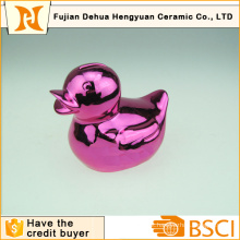 Plating Ceramic Rubber Duck Shape Banco de dinheiro